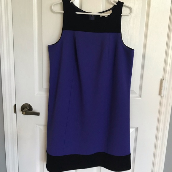NWT Loft Blue and Black Dress Size 14 - Picture 2 of 6